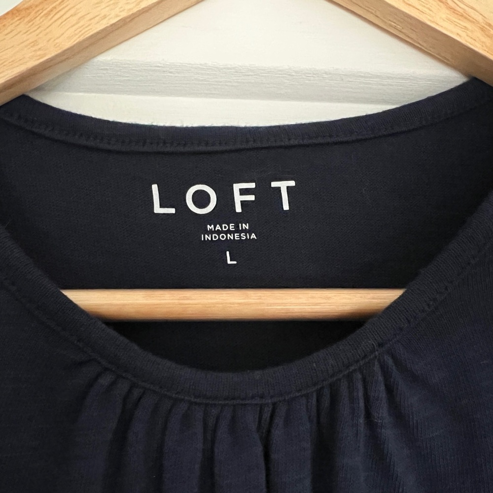LOFT Navy Blue Ruffle Tank - Picture 8 of 9
